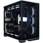 PC ALTERNATE Pure Lian Li avec boitier noir, panneau en verre et ventilateurs blancs
