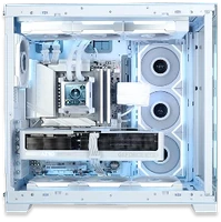 PC gaming ALTERNATE avec panneau latéral en verre, watercooling blanc et carte graphique GeForce RTX