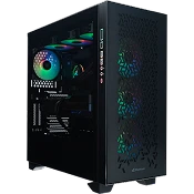 PC gaming noir avec façade mesh et ventilateurs RGB