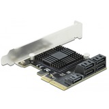 DeLOCK 90498 carte et adaptateur d'interfaces Interne SATA, Carte d'interface PCIe, SATA, 6 Gbit/s, SATA