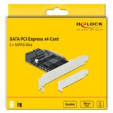 DeLOCK Carte SATA PCI Express x4 à 5 ports Low Profile, Carte d'interface 
