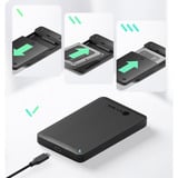 ICY BOX IB-201T-CU31 Boîtier externe pour disque dur/SSD SATA 2,5 pouces, Boîtier disque dur Noir, Enceinte ssd, 2.5", Série ATA II, Série ATA III, 6 Gbit/s, Connectivité USB, Noir