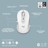Logitech Logitech MK950 Signature Slim Wireless set de bureau Blanc, Layout US-International (QWERTY), US-International (QWERTY), 400 - 4000 DPI