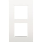 Niko Plaque de recouvrement double avec entraxe de 60 mm - Couvercle vertical, Finition Blanc
