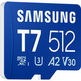 Samsung T7 microSDXC 512 Go, Carte mémoire Bleu