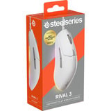 SteelSeries Rival 3 Gen 2, Souris gaming Blanc, 8 500 ppp, RGB