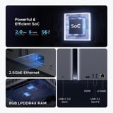 UGREEN NASync DH4300 Plus Gris, 1x 2,5GbE, HDMI, USB-C