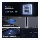 Ugreen NASync DH4300 Plus Gris, 1x 2,5GbE, HDMI, USB-C