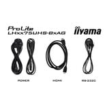 iiyama ProLite LH7575UHS-B2AG, Affichage public Noir (Mat), 3x HDMI | 1x DisplayPort | LAN | WiFi | 24/7