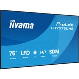 iiyama iiya 75 L LH7575UHS-B2AG 60Hz 4K IPS, Affichage public Noir (Mat)