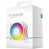 DeepCool FC120 ventilateurs de boîtier RGB  Blanc, 3 pièces, 120 x 120 x 25 mm, PWM