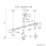 Neomounts DS60-600BL2-1 Bras de moniteur pour trois écrans 10-32", Support de moniteur Noir