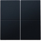 Niko Kit de finition pour interrupteur électronique quadruple ou plaque centrale à bouton-poussoir Noir