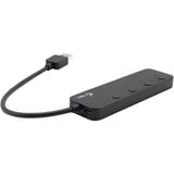 i-tec USB 3.0 Metal HUB 4 Port avec interrupteurs individuels on/off, Switch USB Noir