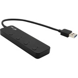 i-tec USB 3.0 Metal HUB 4 Port avec interrupteurs individuels on/off, Switch USB Noir