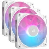 Corsair iCUE RX120 RGB Triple Kit, Ventilateur de boîtier Blanc, 4 broches PWM