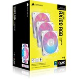 Corsair iCUE RX120 RGB Triple Kit, Ventilateur de boîtier Blanc, 4 broches PWM