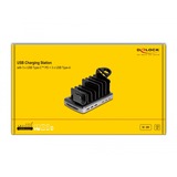 DeLOCK 112W Station de chargement USB avec 3x USB-C PD + 3x USB-A Gris, 3x USB-C, 3x USB-A