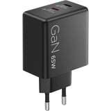 Lenovo 65W Dual USB-C GaN chargeur Noir, 2x USB-C, Power Delivery