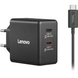 Lenovo Dual USB-C (65W) GaN, Chargeur Noir, 2x USB-C, Power Delivery