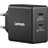 Lenovo Dual USB-C (65W) GaN, Chargeur Noir, 2x USB-C, Power Delivery