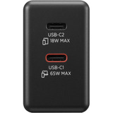 Lenovo Dual USB-C (65W) GaN, Chargeur Noir, 2x USB-C, Power Delivery
