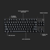 Logitech G413 TKL SE clavier gaming mécanique Noir, Layout US-International (QWERTY), GL Tactile, 80% (TKL), LED blanches