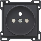 Niko Ensemble de finition de sortie avec mise à la terre par broche et vannes de protection de la plaque centrale Noir