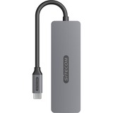 Sitecom 5 en 1 USB-C Multiport Adapter, Station d'accueil Gris