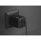 Sitecom 65W GaN Power Delivery Wall Charger avec câble rétractable, Chargeur Noir