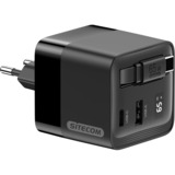 Sitecom 65W GaN Power Delivery chargeur mural avec câble rétractable Noir