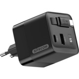 Sitecom 65W GaN Power Delivery chargeur mural avec câble rétractable Noir