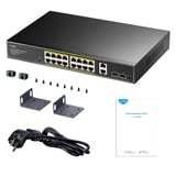 Cudy 16-Port Gigabit PoE+ Switch with 2 Noir