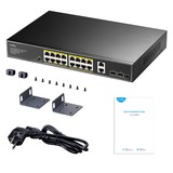 Cudy GS1018PS2, Switch Noir, 16x PoE+, 2x Uplink GbE, 2x Uplink SFP