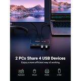 Ugreen USB 3.0 4-Port Switch, Switch USB Noir