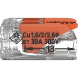 Wago Borne de raccordement Serie 221 COMPACT - 2x6 mm², Pince Transparent/Orange, 50 pièces