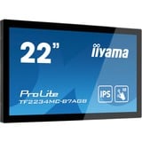 iiyama ProLite TF2234MC-B7AGB, Affichage public Noir, 54,6 cm (21.5"), 1920 x 1080 pixels, Full HD, LED, 8 ms, Noir