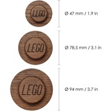 Room Copenhagen Suspension murale en bois LEGO Chêne teinté foncé, Support mural Chêne, En 3 parties