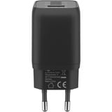 goobay 65W GaN USB-C PD Multiport Quick Charger Nano Noir, 2x USB-C, 1x USB-A