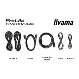 iiyama ProLite T1931SR-B2S 19" Moniteur tactile Noir, 1x DisplayPort, 1x HDMI, VGA, HDMI, DisplayPort, Audio, Touchscreen