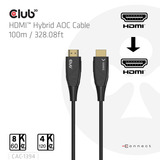 Club 3D HDMI Hybrid AOC 8K60Hz/4K120Hz, 100 m, Câble Noir