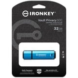 Kingston IronKey Vault Privacy 50 32 Go, Clé USB Bleu clair/Noir