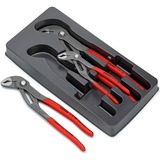 KNIPEX Ensemble Cobra® 00 20 09 V02, Set de pinces Rouge, poignées avec gainage en plastique antidérapant