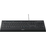 Logitech K280e, clavier Noir, Layout UE (QWERTY), Rubberdome