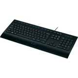 Logitech K280e, clavier Noir, Layout UE (QWERTY), Rubberdome