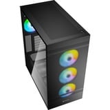 Sharkoon Rebel C50 Noir RGB, Boîtier PC Noir, 2x USB-A | 1x USB-C | RGB | Tempered Glass