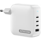 Sitecom 165W GaN Power Delivery chargeur Blanc, 3x USB-C, 1x USB-A