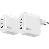 Sitecom 165W GaN Power Delivery chargeur Blanc, 3x USB-C, 1x USB-A