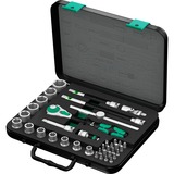 Wera 8100 SB 4 Set de cliquets Zyklop Speed, 3/8", Set d'outils Noir/Vert, Clé à cliquet de 38 pièces avec tête pivotante