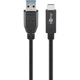 goobay USB-A 3.2 Gen 2 > USB-C, Câble Noir, 1 mètre